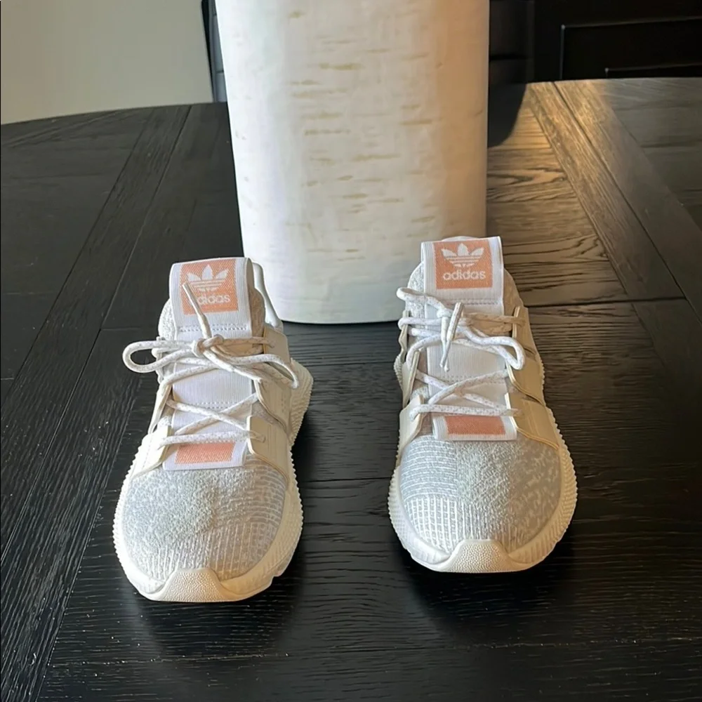 Adidas Gray and Pink‎ Sneakers with Knit Upper Size 8